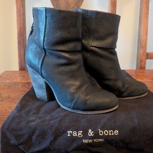 Rag & Bone Black Leather Ankle Boots
